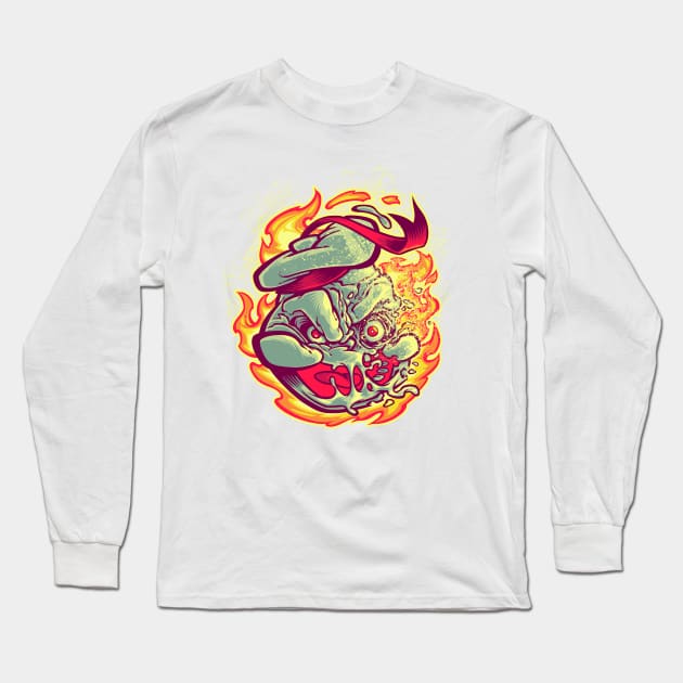 ROASTED MARSHMALLOW MAN Long Sleeve T-Shirt by beastpop